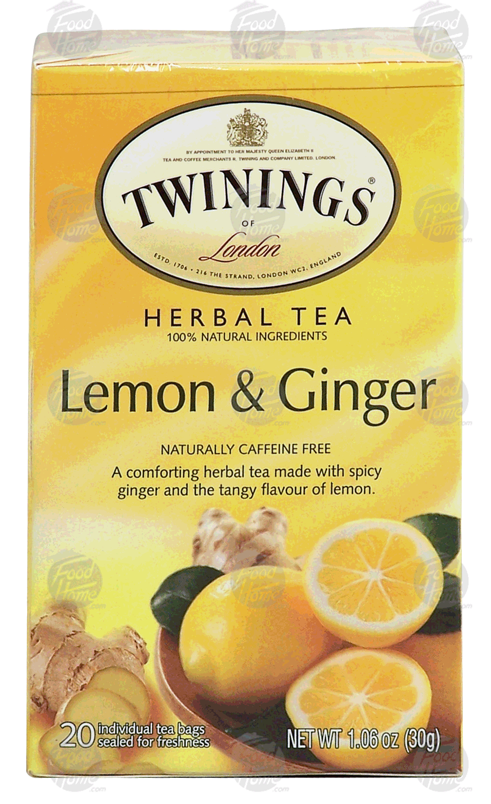 Twinings Of London Tea Bags Herbal Revive Lemon & Ginger Caffeine Free 1.06 Oz Full-Size Picture